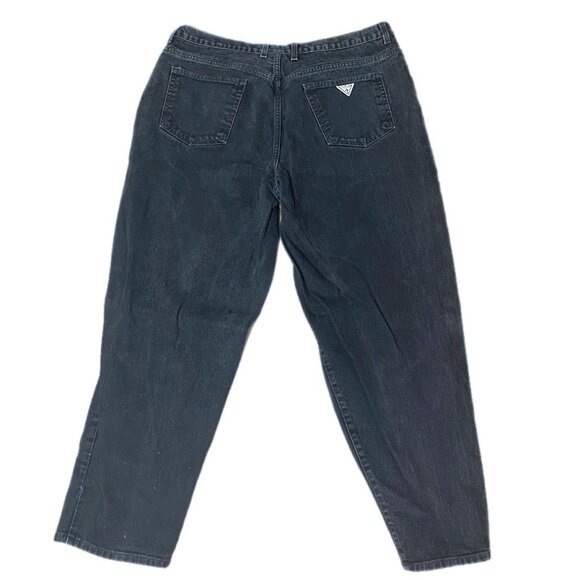 Vtg Guess Jeans Marciano 80’s Black Faded Distressed Wide Leg 42x29 Men Grunge - Picture 2 of 5